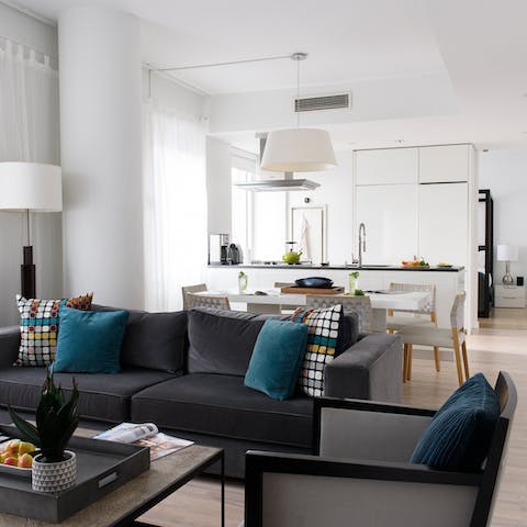 An open-plan living space