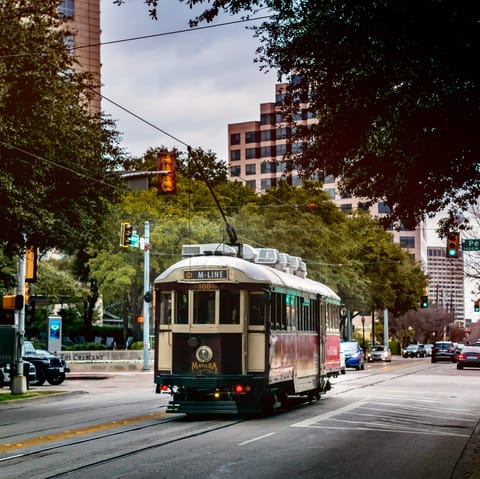Hop on the traditional M-Line trolley and explore Dallas