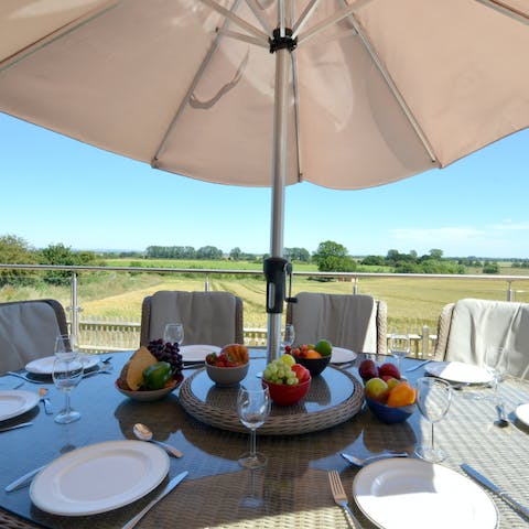 Take in the views while dining alfresco with a meal cooked up on the barbecue grill