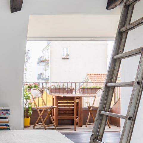 Take in some fresh air in the secluded terrace spot