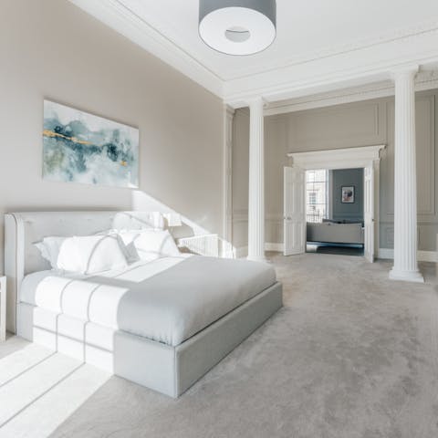 Wake up in the grandeur of the Georgian bedroom