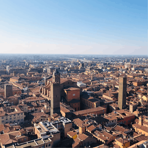 Stay in the heart of historic Bologna, seven minutes from Piazza Maggiore