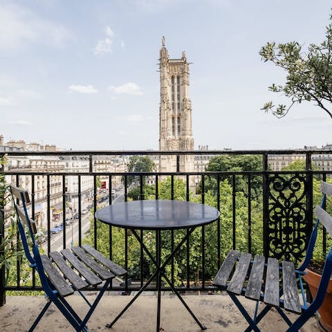 Savour evening drinks on the private balcony 