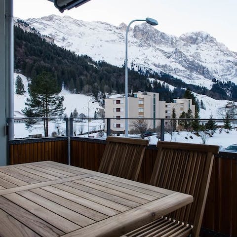 Enjoy a hot drink on the terrace