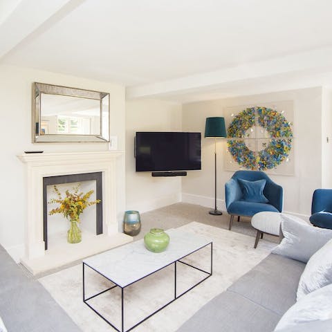 Admire the living room's elegant design