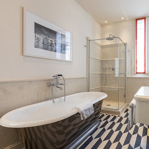 Treat yourself to a luxurious soak in the second bedroom's en-suite