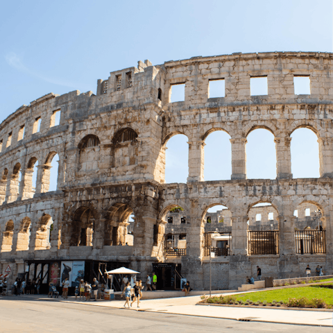 Drive to Pula to see the ruins of the Roman amphitheatre