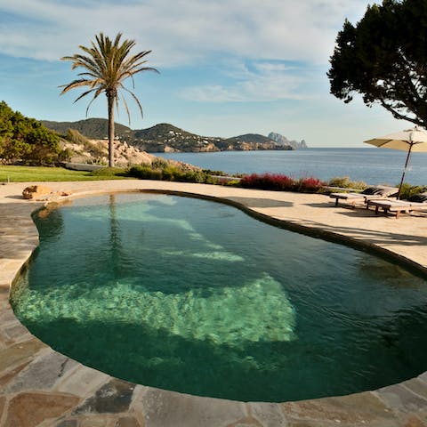 Cool off in the home's private pool