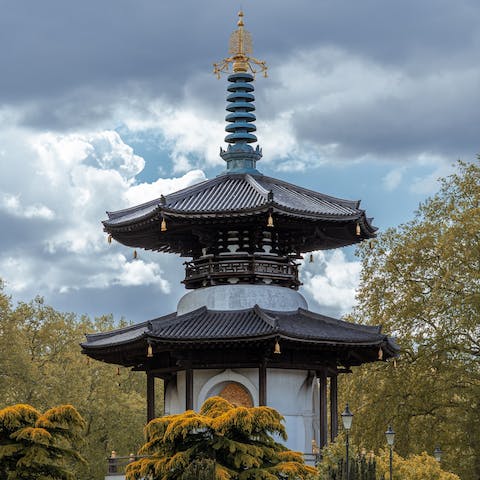 Go for a stroll in gorgeous Battersea Park, only three minutes away