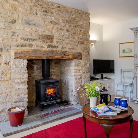 Snuggle up in front of the wood burner after a day in the great outdoors