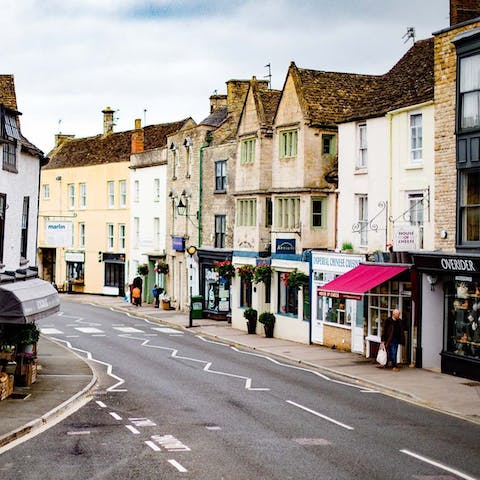Explore charming Tetbury, just a minute's walk from the cottage