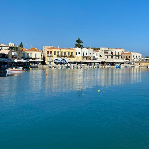 Visit the harbour in Rethymno, lined with tavernas