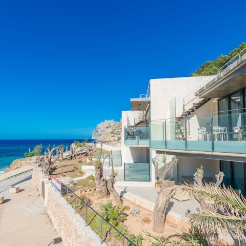 Step out onto the balcony and take in the stunning sea views 