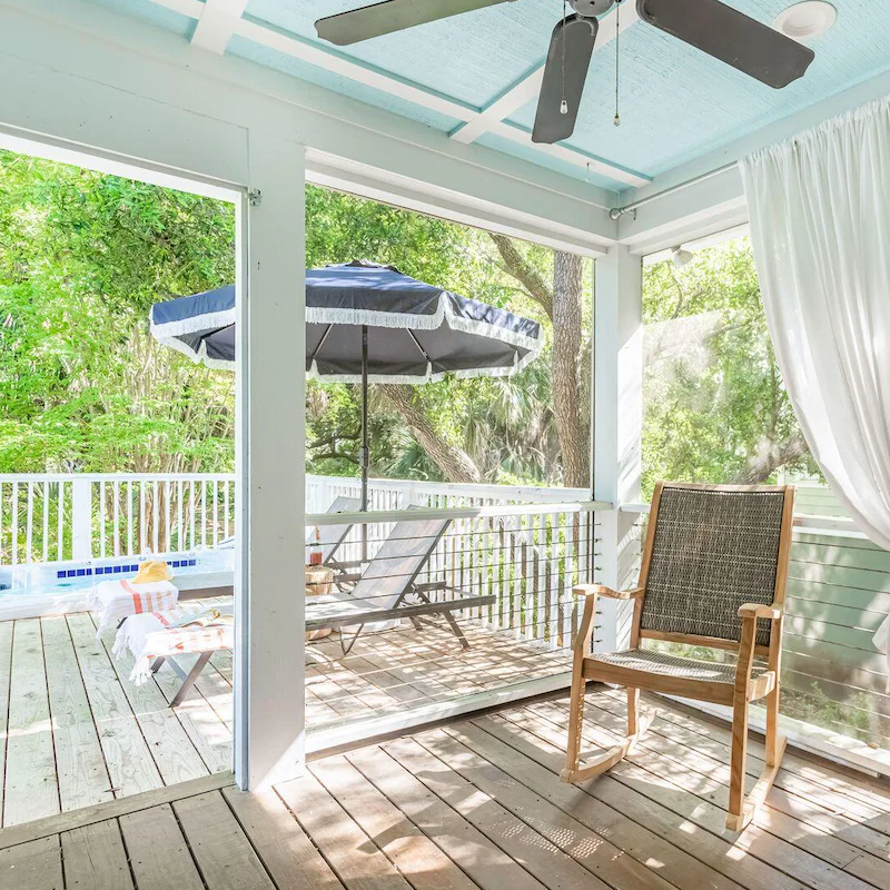 Catch forty winks on the covered deck - with obligatory rocking chairs