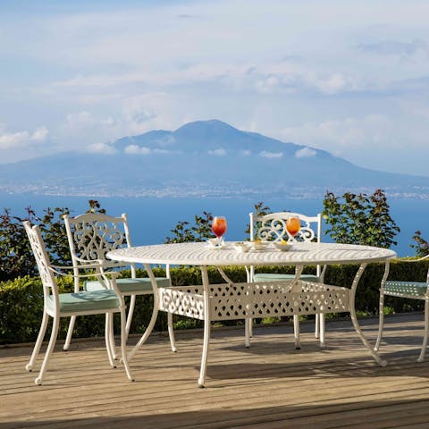 Admire stunning views of Sorrento, Naples, and Mount Vesuvius