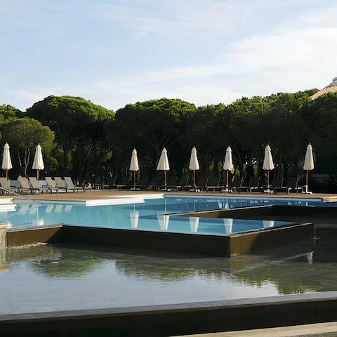 Choose from several fabulous swimming pools – there's also a gym and spa