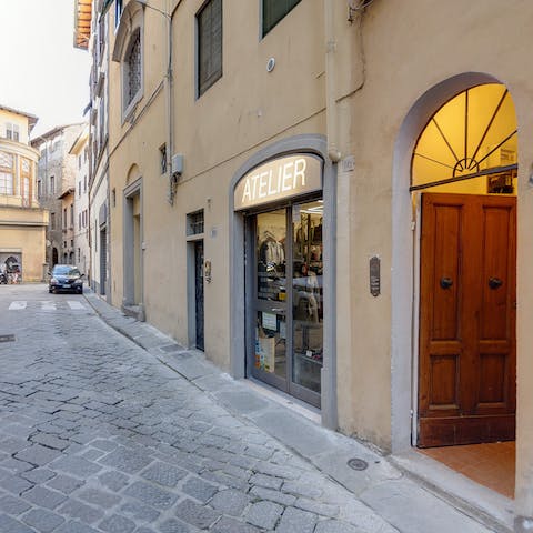 Stay in a typical street near the Basilica of Santa Croce