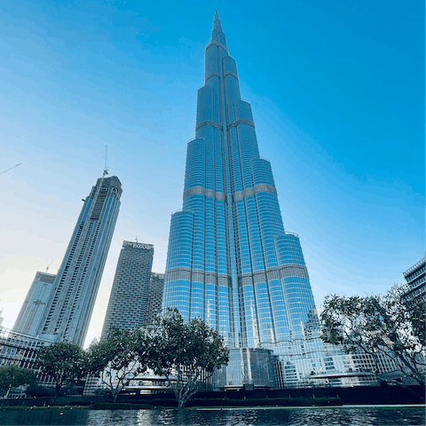 Visit the iconic Burj Khalifa, just a short drive away