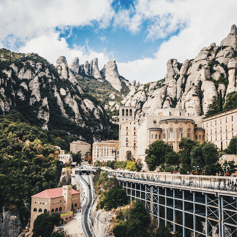 Climb up to the Montserrat Monastery, within walking distance of the villa