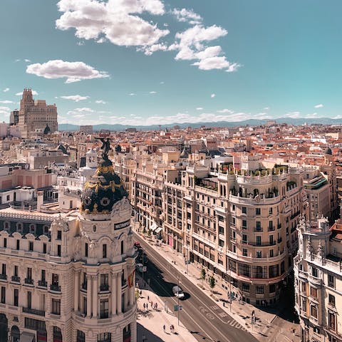 Explore the elegant boulevards, pristine parks and baroque palaces of Madrid