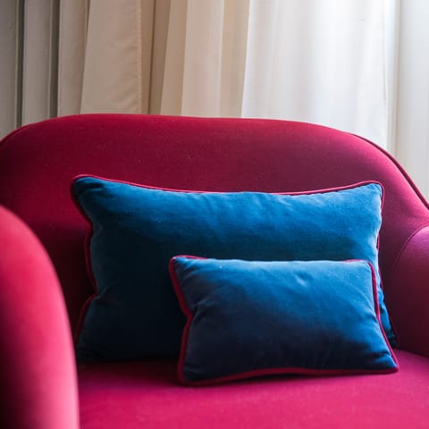 Red velvet furniture