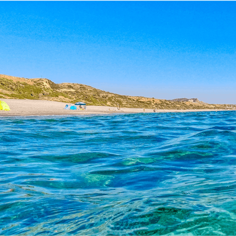 Sprawl out on Triopetra's sandy beaches, one of which is 800m away