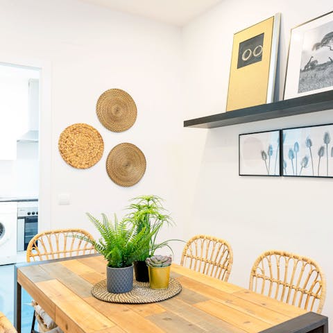 Set the table ready for a homemade tapas lunch