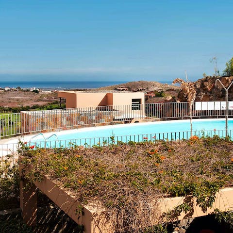 Swim some lengths in the communal pool with its Atlantic Sea views