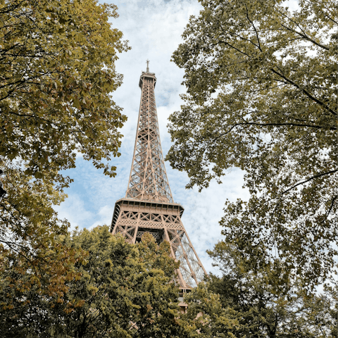 Admire the Eiffel Tower views from the nearby Trocadéro Gardens