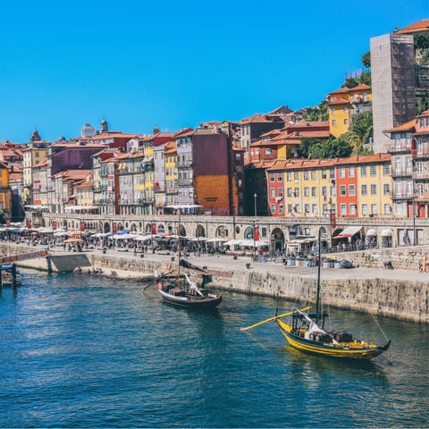 Watch the world go by from Porto's waterfront, within easy walking distance 