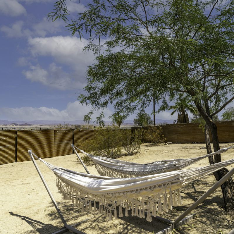 Sunbathe or stargaze in the hammocks