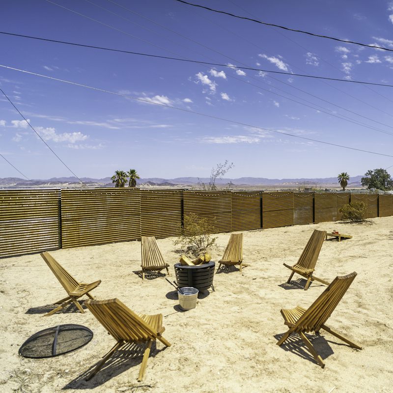 Enjoy a bottle of Champagne around the fire pit as the desert light fades
