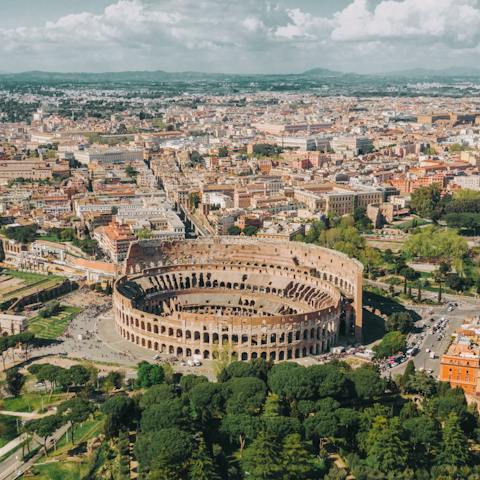 Visit the Colosseum – using the train and metro it takes thirty-six minutes to reach the centre of Rome