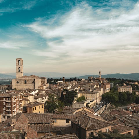 Take a thirty-minute drive over to the ancient city of Perugia