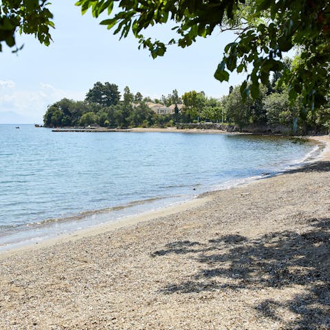 Stroll to Dassia's beach in just minutes from your door
