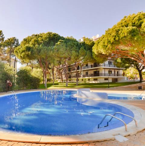 Cool off from the Algarve sun in the communal pool
