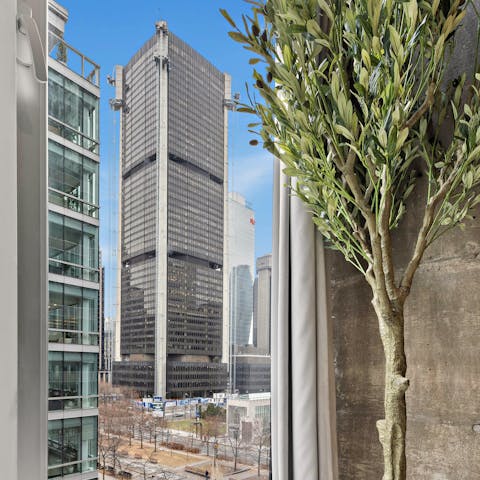 Take in the stunning views over Victoria Square 