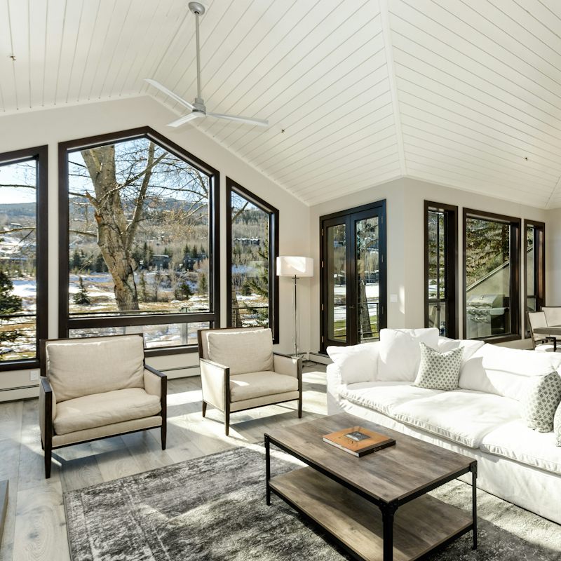 Bask in the illuminated living space with cosy cabin touches