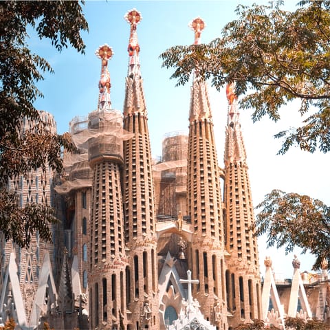 See Gaudí's famous yet unfinished Sagrada Família, not far from this home