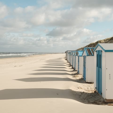 Head to the quiet beaches of Texel's coast, a six-minute drive away