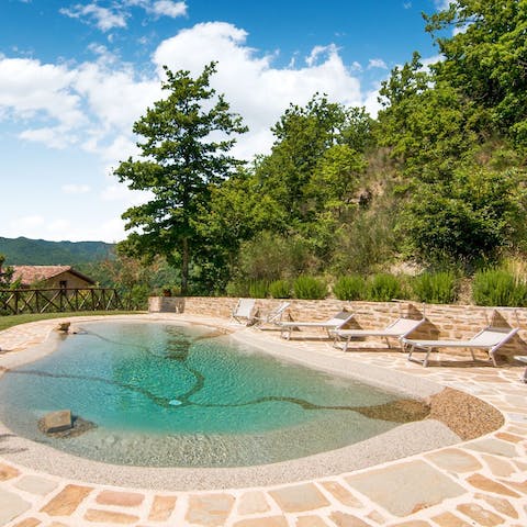 Beat the Umbrian heat by going for a quick dip in the private pool