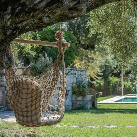 Sway with the breeze in the hanging woven chair