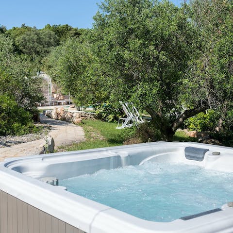 Slip into the hot tub and relax tired feet after a day sightseeing