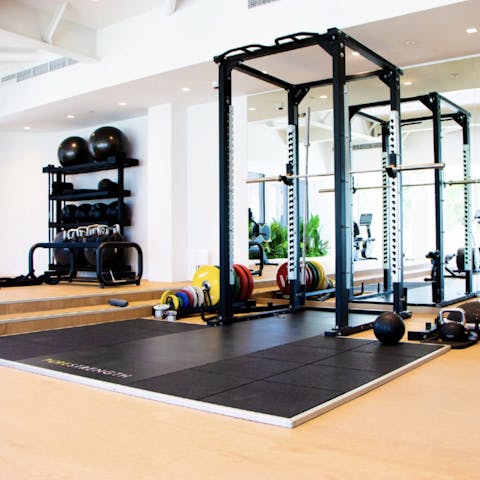 Work up a sweat in the complex's shared gym facilities