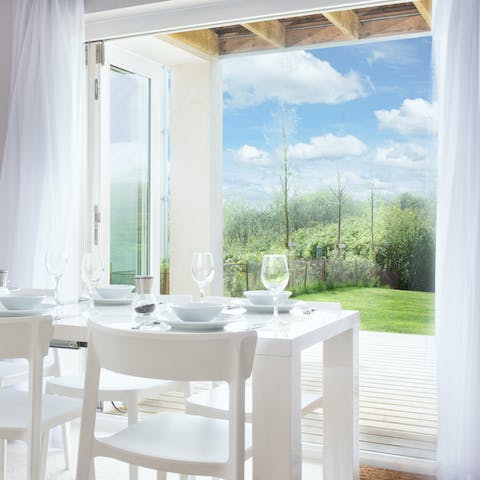 Enjoy the breeze from the French doors leading onto the private deck