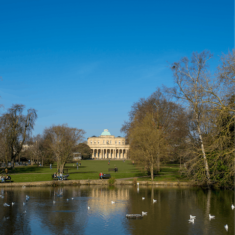 Explore the nearby Pittville Park, featuring the Pump Room