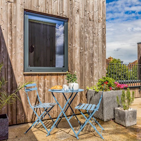 Take your morning cup of tea and pastry out on the terrace