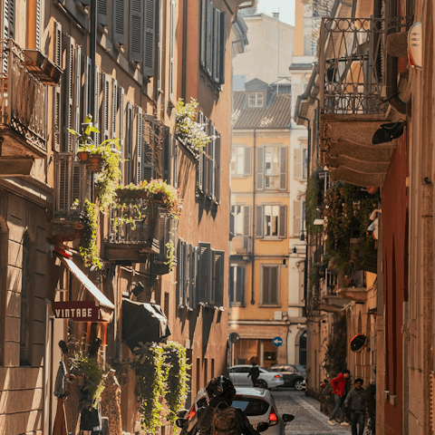 Enjoy winding your way through the historic streets of Milan 