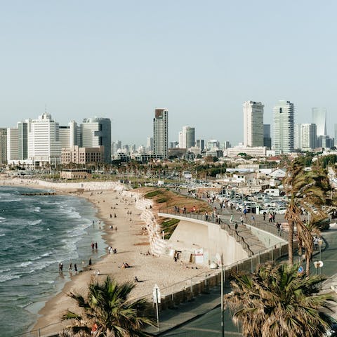 Stay just a twelve-minute walk away from Aviv Beach 
