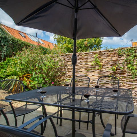 Drink or dine alfresco in your private garden